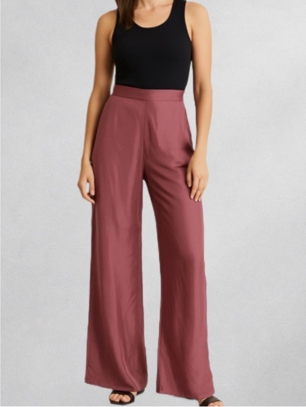Athleta Calm Cool Pant Wide Leg Pull On Pants Mauve Pink Size Large